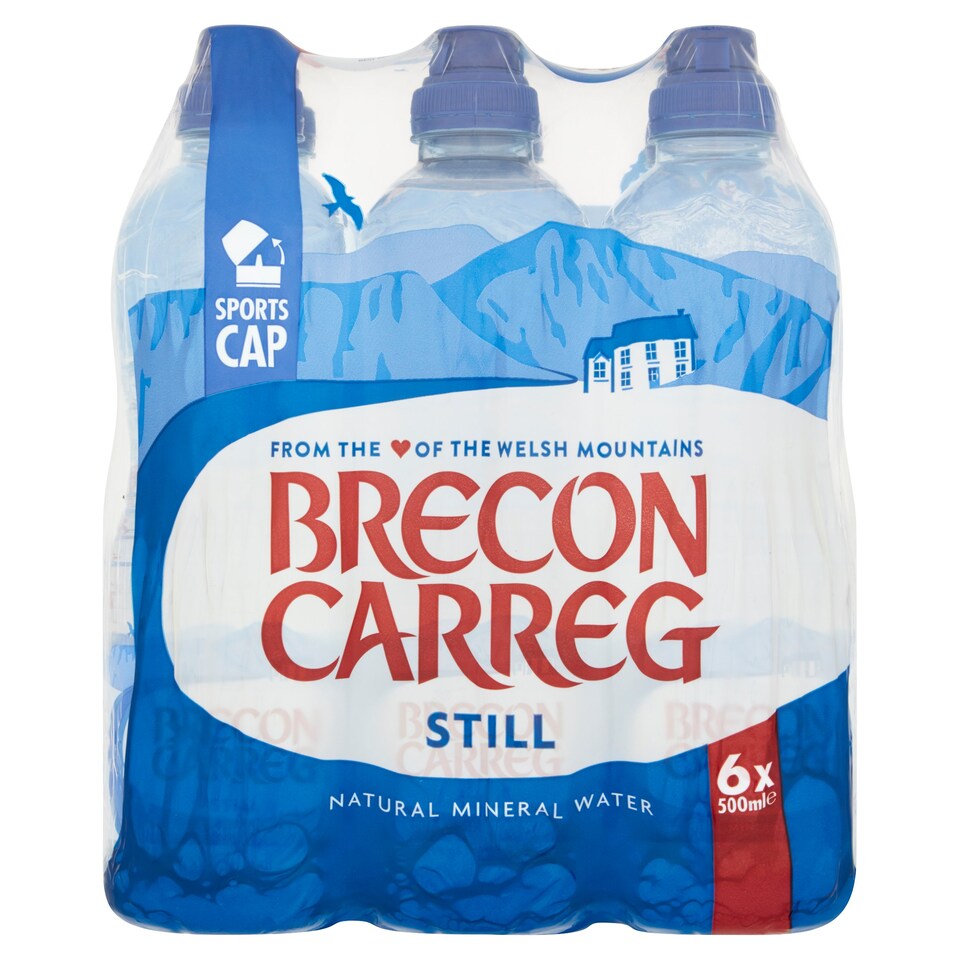 Brecon Carreg Water Sports Cap 6X500ml Tesco Groceries
