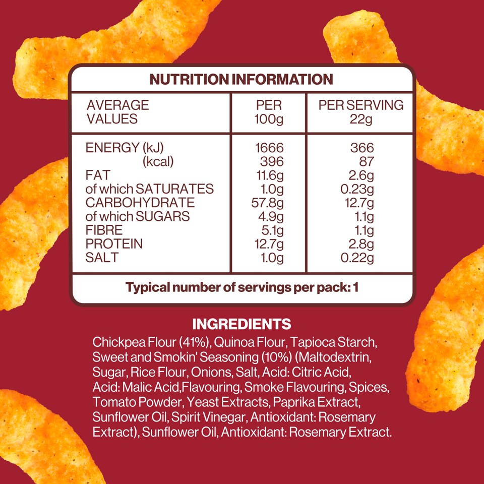 image 1 of Hippeas Chickpea Puffs Sweet & Smokin 22G