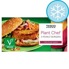 Tesco Plant Chef 2 Peanut Burgers 227G