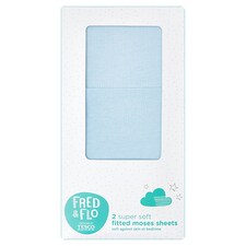 Fred&Flo 2 Pack Moses Fitted Sheets Blue