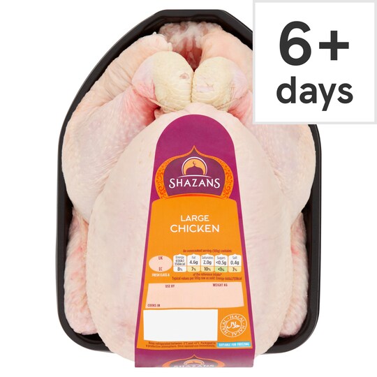 Shazans Halal Whole Chicken Large 1.8Kg2.2Kg Tesco Groceries