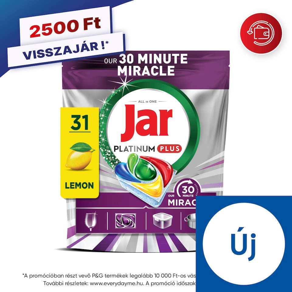 Jar Our 30 Minute Miracle Platinum Plus Mosogatókapszula, 31 db  1. kép