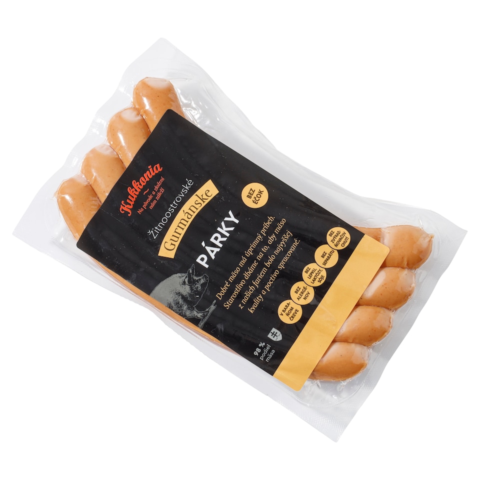 Kukkonia Žitnoostrovské gurmánske párky 0,220 kg