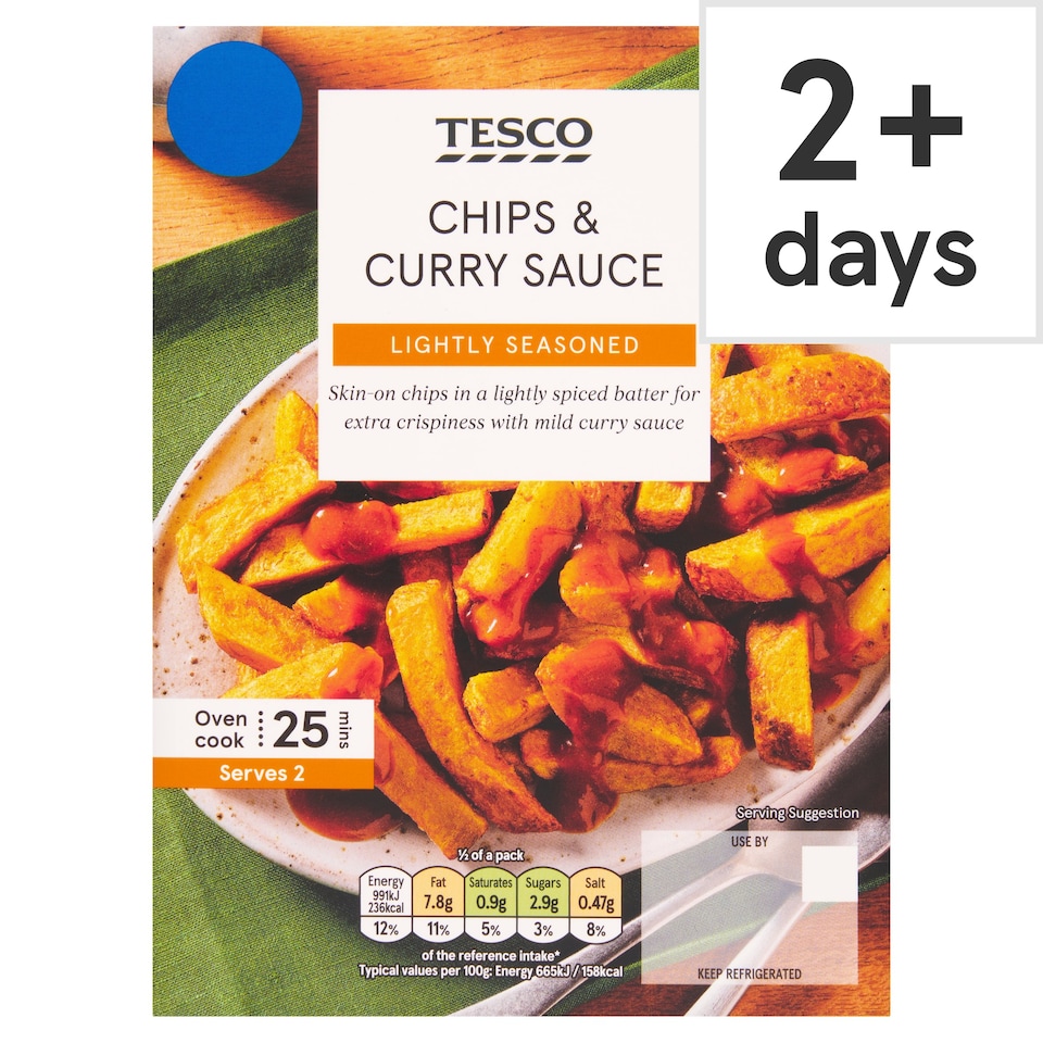 Tesco Chips & Curry Sauce 350g