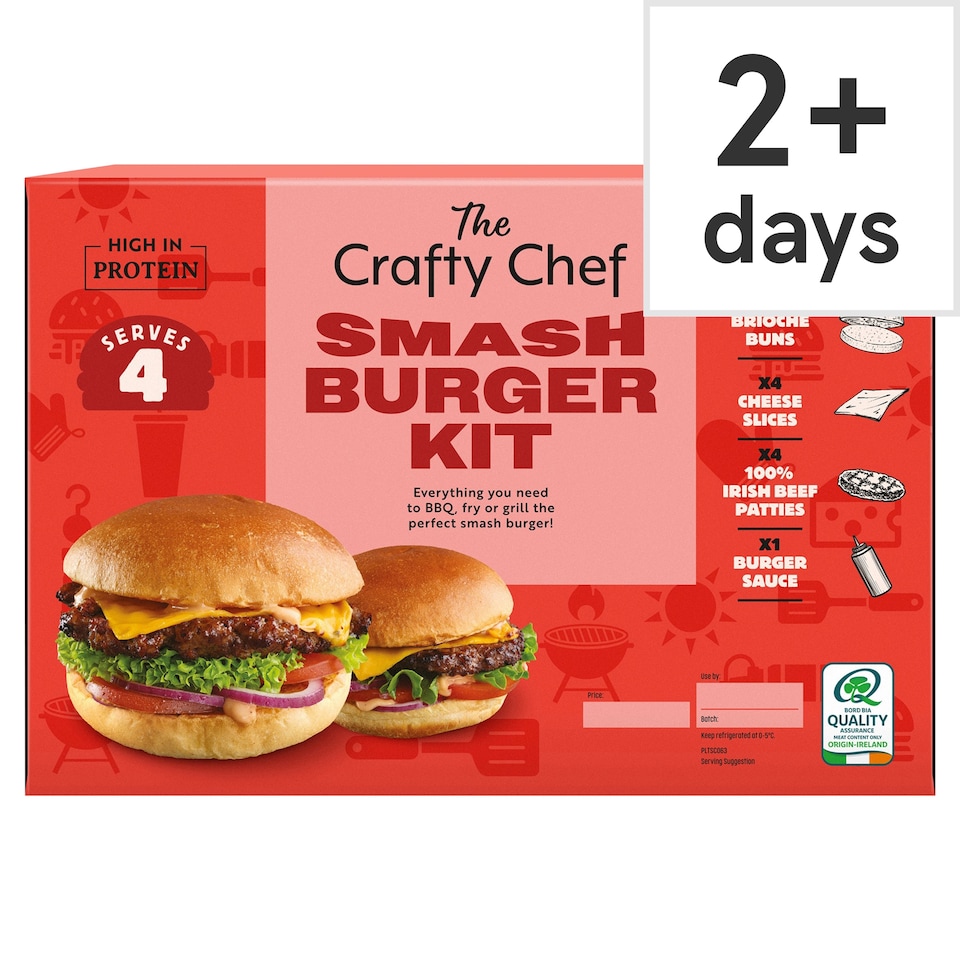 The Crafty Chef Smash Burger Kit with Cheese and Burger Sauce 838g