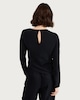 image 3 of F&F Draped Metal Buckle Long Sleeved Co-ord Top in Black