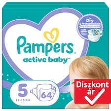 Pampers Active Baby Size 5, 64 Nappies, 11kg-16kg