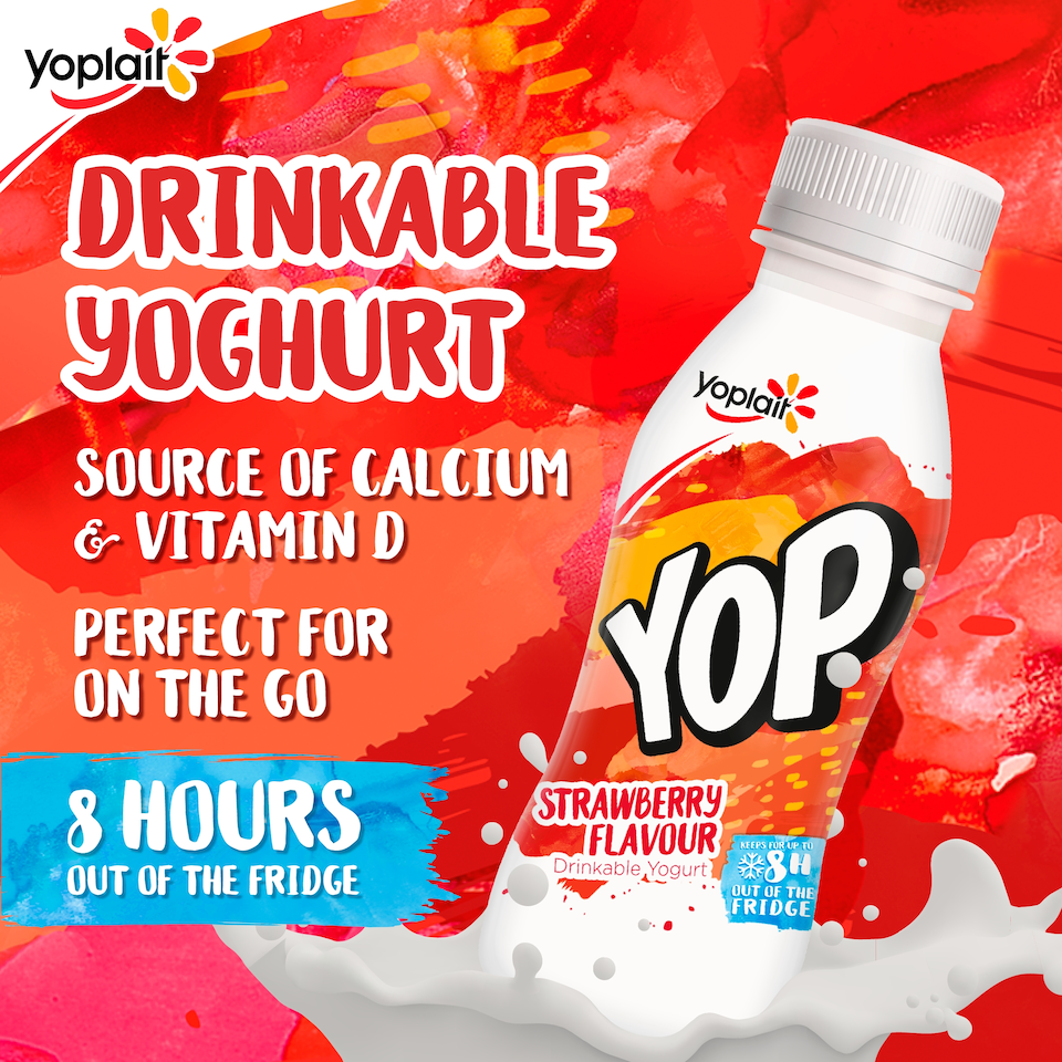 image 1 of Yop Strawberry Drinkable Yoghurt 4 X 180G