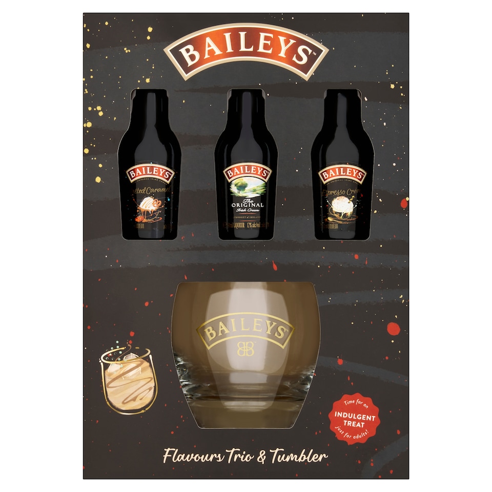 Baileys Flavours Trio & Tumbler Gift Set 17% Vol 3x5Cl