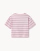 image 4 of F&F Girls Pure Cotton Striped Slogan T-Shirt in Pink