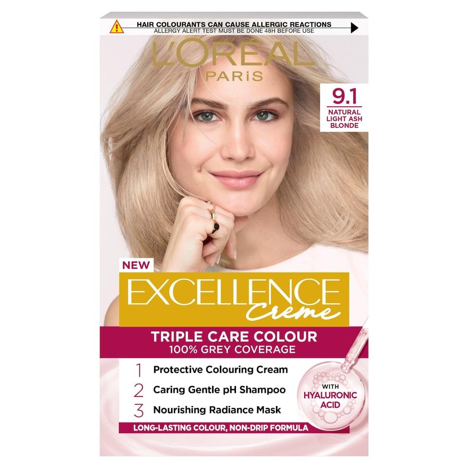 image 1 of L'Oreal Paris Excellence Creme 9.1 Natural Light Ash Blonde Permanent Hair Dye