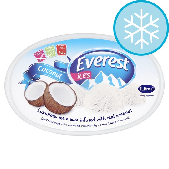 Everest Ices Coconut Ice Cream 1 Litre Tesco Groceries