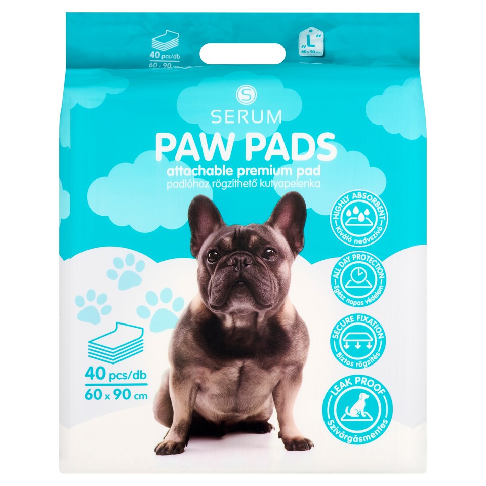 Serum Paw Pads padlóhoz rögzíthető kutyapelenka 60 x 90 cm 40 db