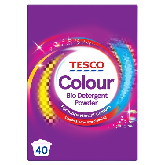 Tesco Colour Bio. Detergent Powder 2.6Kg Tesco Groceries
