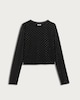 image 4 of OH ME OH MY Mesh Sleeve Embellished Co-ord Top in Black