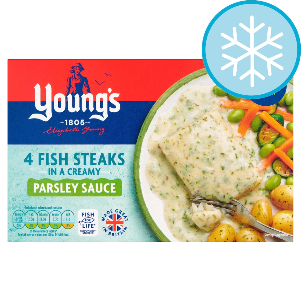 Young's 4 Fish Steaks In A Parsley Sce 560g