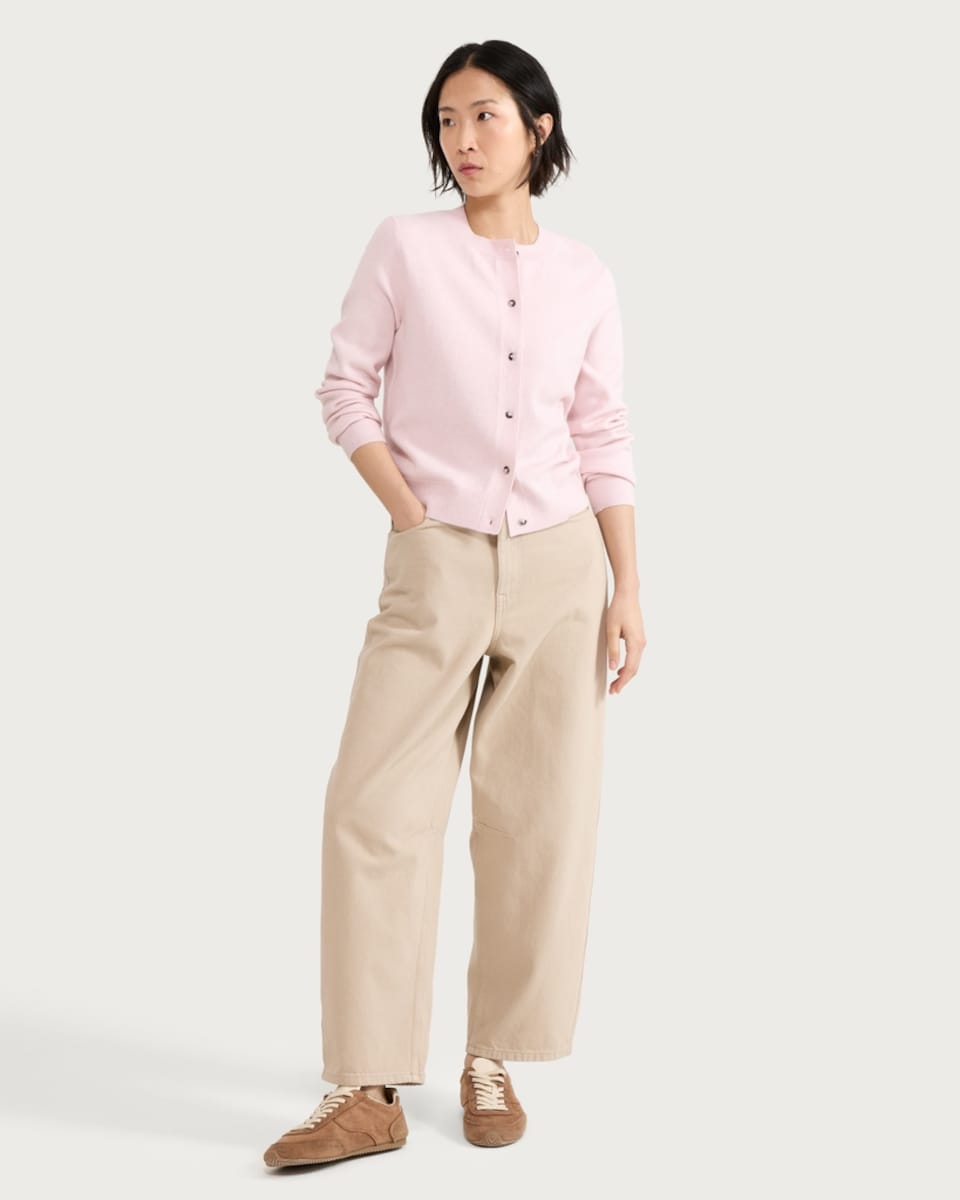 image 1 of F&F Knitted Button Up Cardigan in Pink