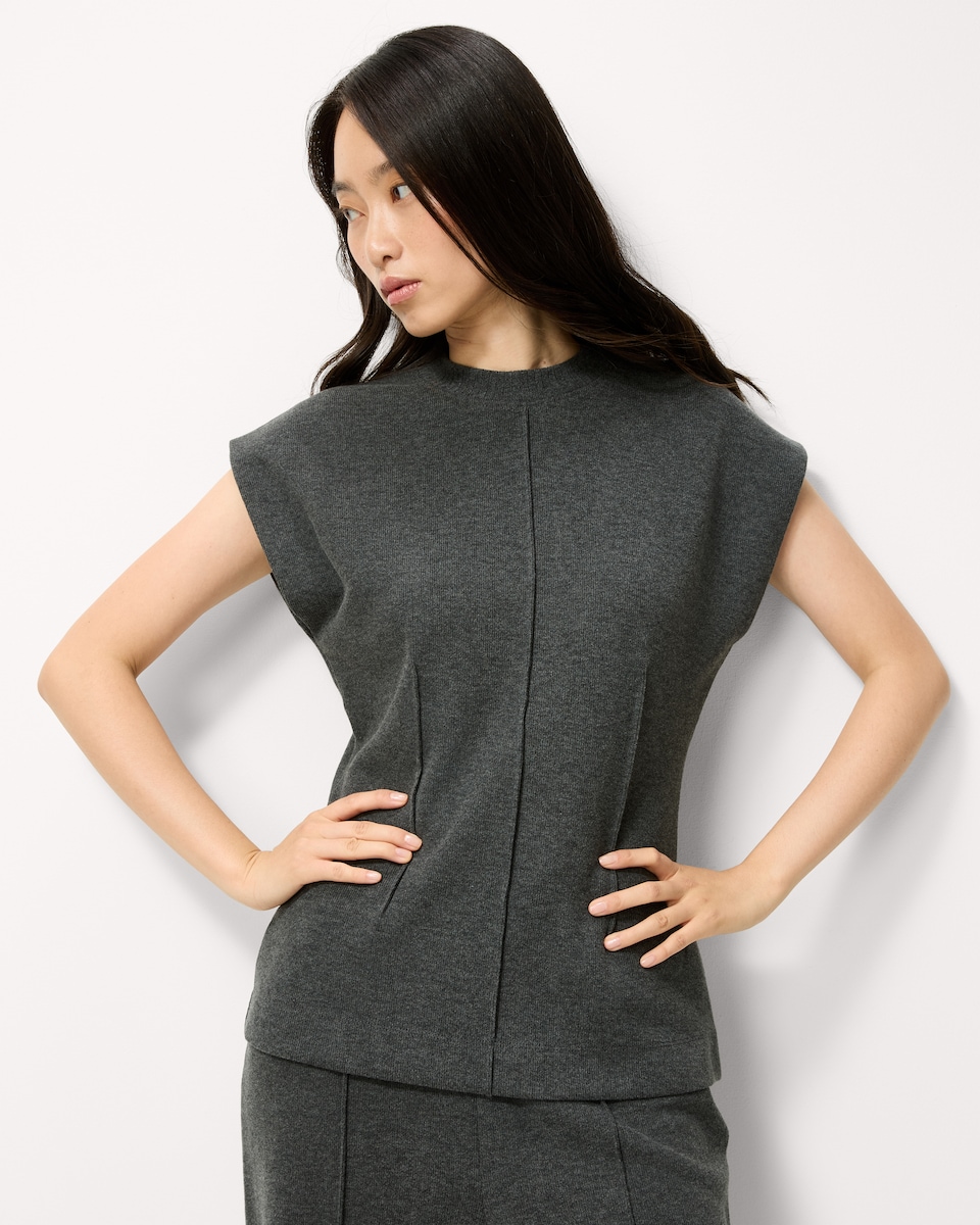 image 1 of F&F Brushed Seam Co-ord Top in Grey