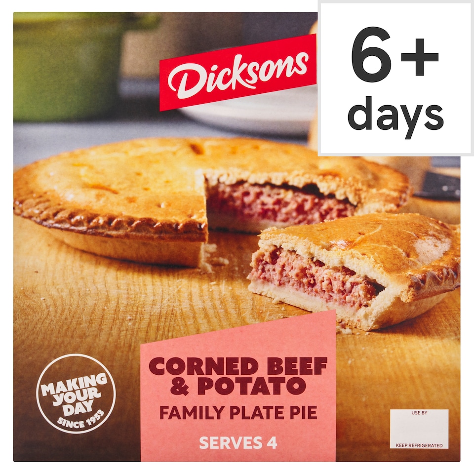 Dicksons Corned Beef and Potato Family Plate Pie 730g