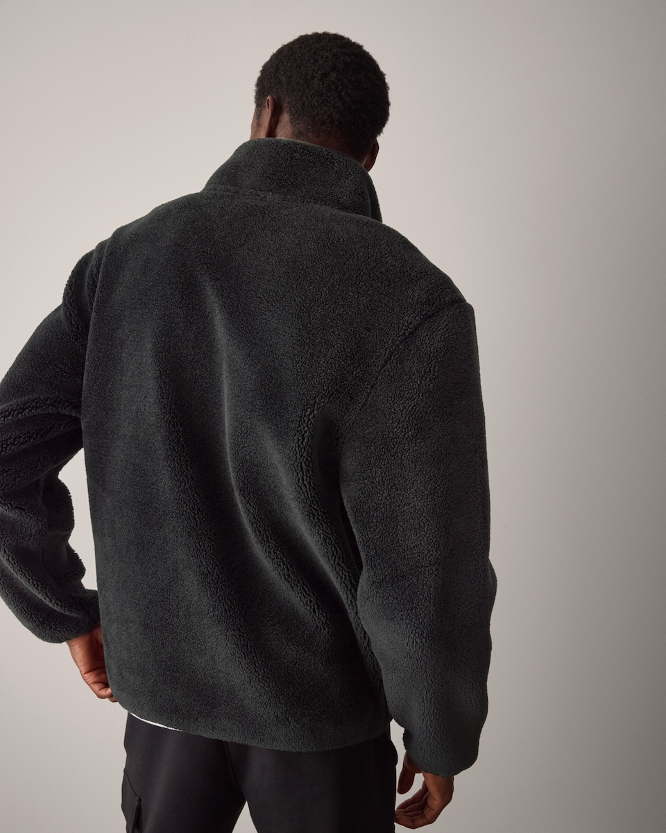 image 1 of F&F Active EVERYHOUR Borg Zip Through Fleece  in Black