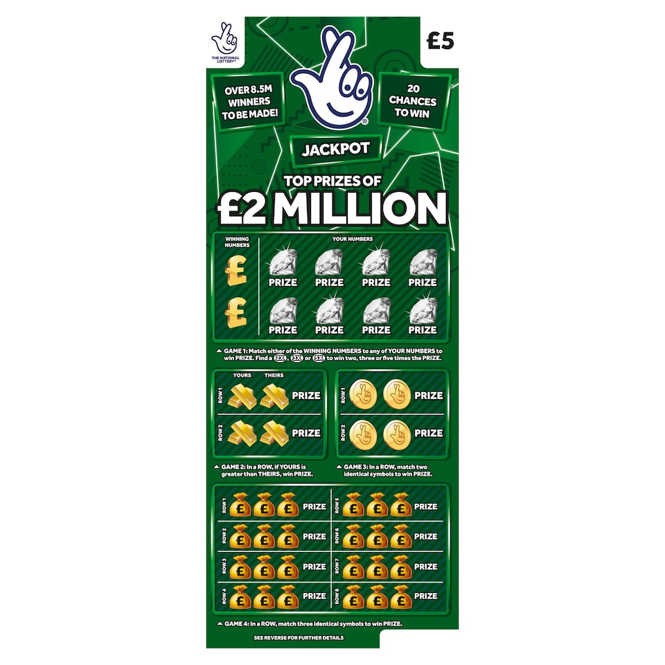 £2 MILLION GREEN SCRATCHCARD