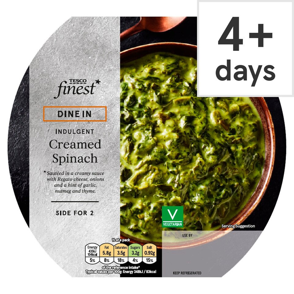 Tesco Finest Dine In Creamed Spinach 250g