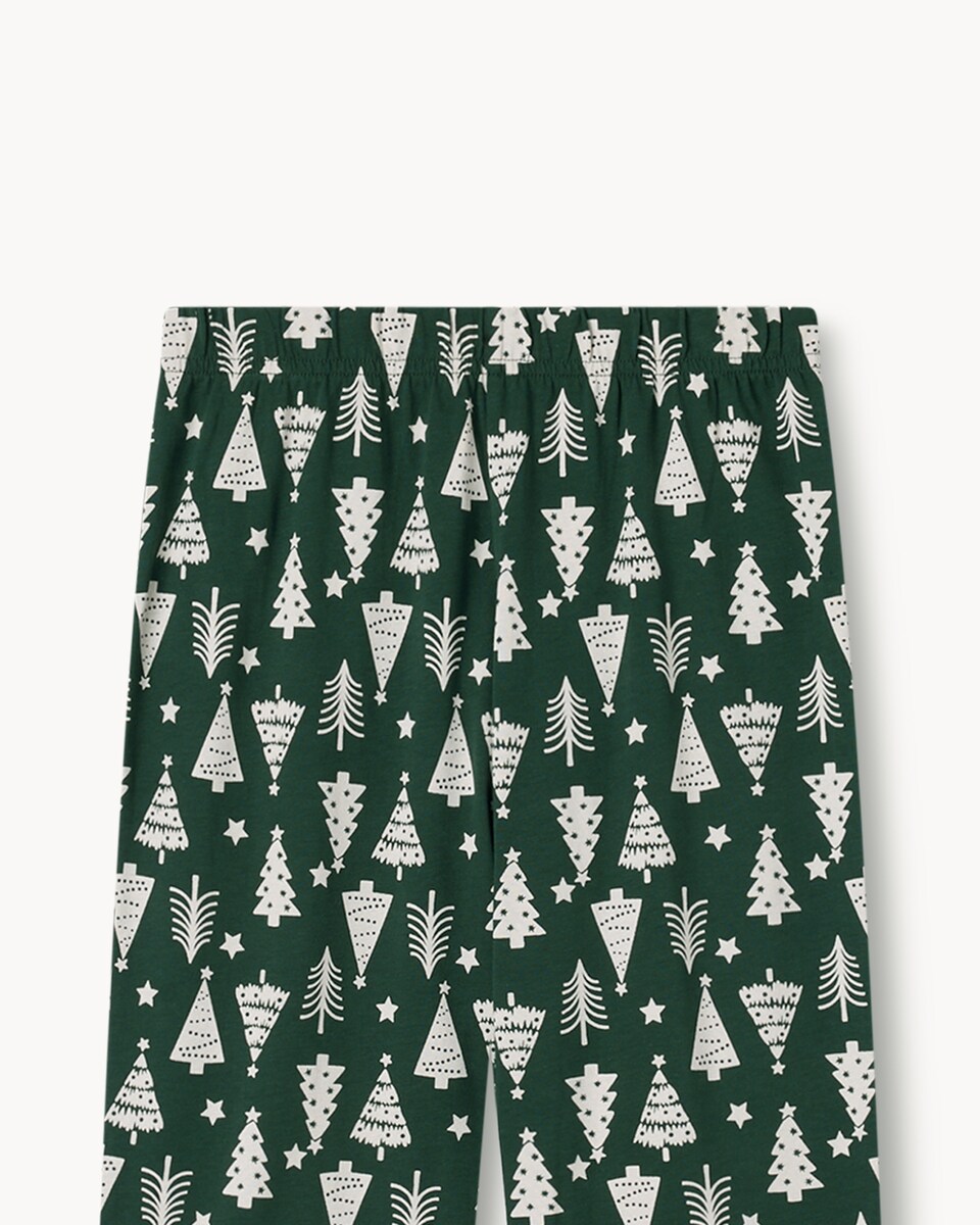 image 1 of Christmas Kids Pure Cotton Tree Revere Matching Family Pyjama Set in Green