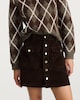 image 2 of F&F Pure Cotton Corduroy Button Front Mini Skirt in Brown