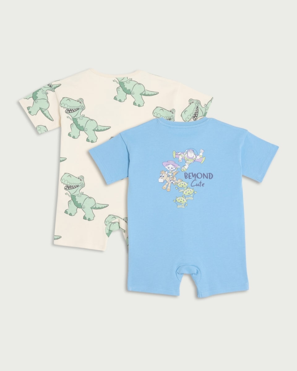 image 1 of Disney 2-Pack Toy Story Pure Cotton Short Sleeved Rompers in Multi