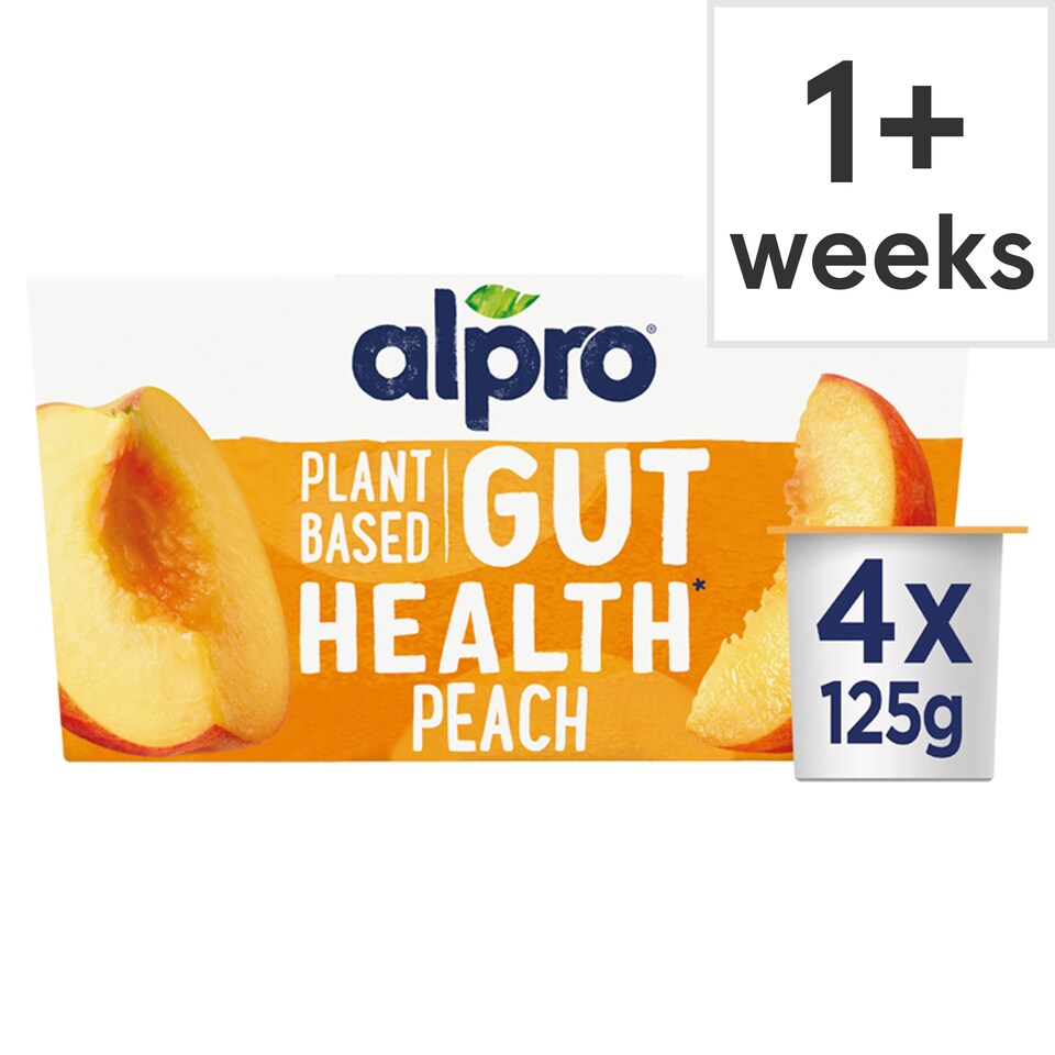 image 1 of Alpro Plant Based Gut Health Yoghurt Alternative - Peach 4 x 125g