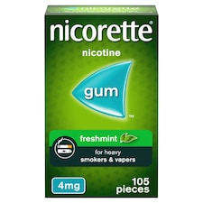 Nicorette Stop Smoking Aid 4mg Nicotine Gum - Freshmint 105s