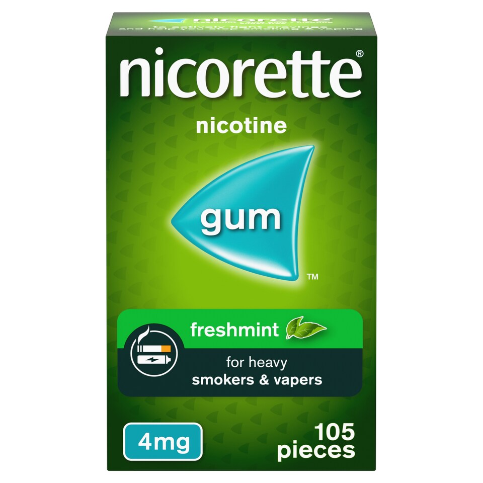 image 1 of Nicorette Stop Smoking Aid 4mg Nicotine Gum - Freshmint 105s