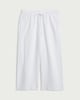 image 4 of F&F Linen Rich Wide Leg Cropped Drawstring Trousers in White