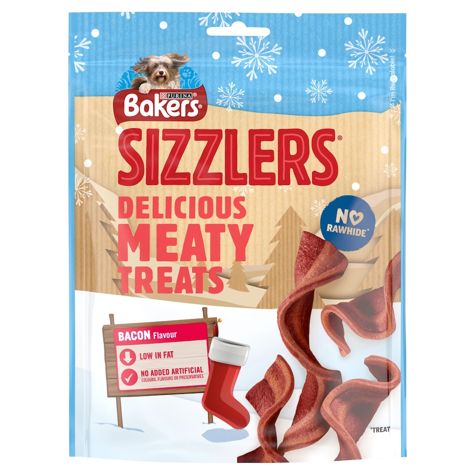 image 1 of Bakers Sizzlers Dog Treats Bacon 90G