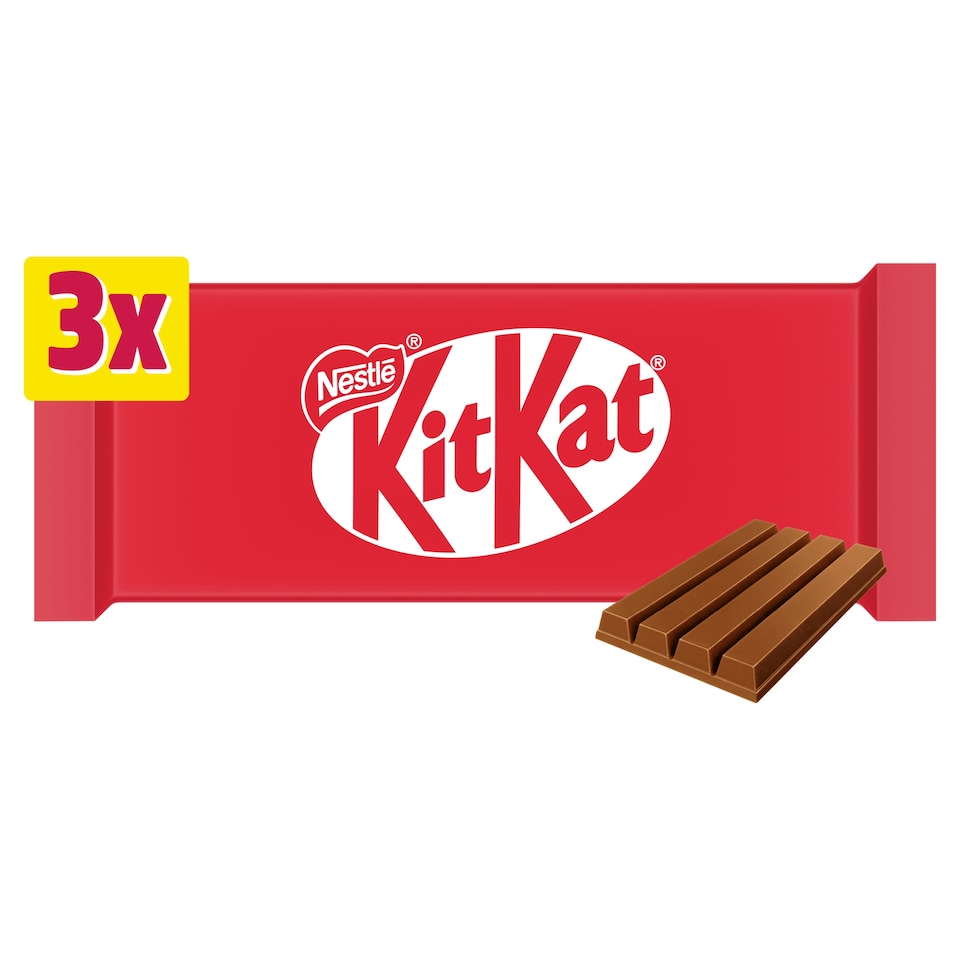 image 1 of Kit Kat 4 Finger Chocolate Bar 3X41.5G