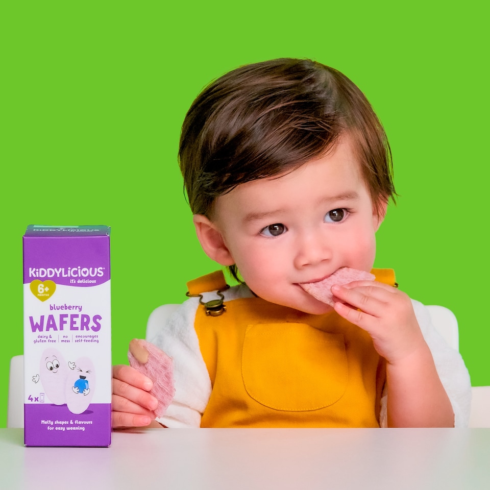 image 1 of Kiddylicious Blueberry Wafers 6Mth 4Pack 16G