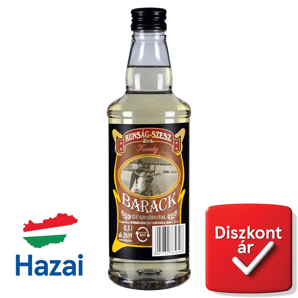 Kunság Peach-Flavored Alcoholic Beverage 33% 0,5 l