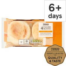 Tesco White English Muffins 4 Pack