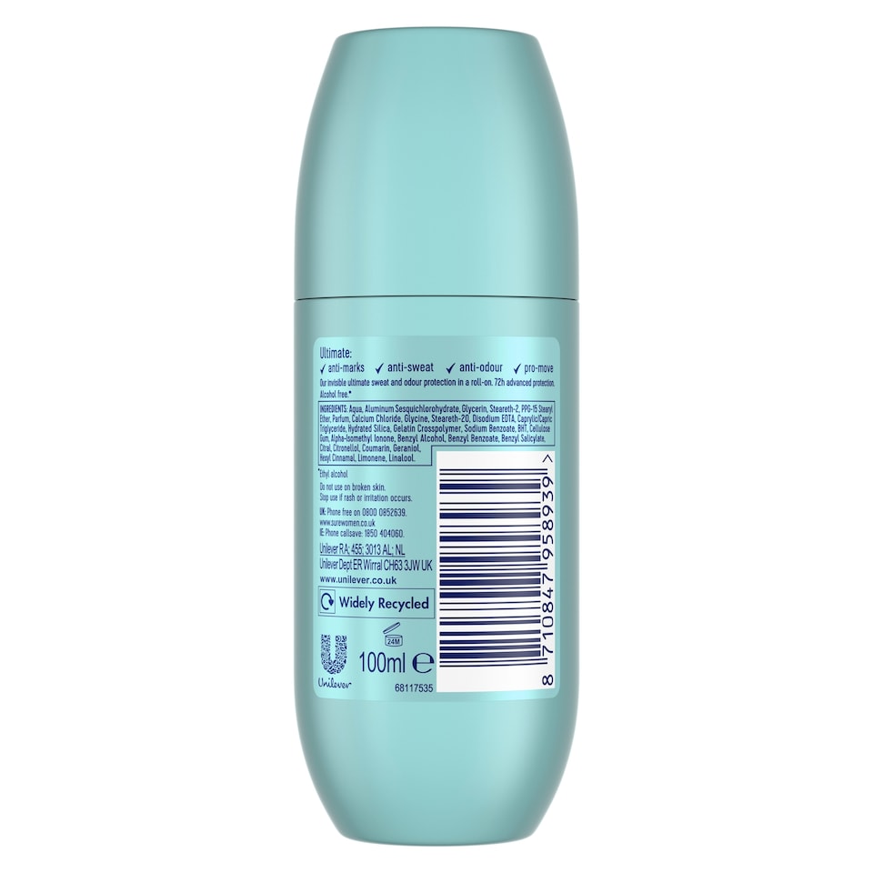 image 1 of Sure For Women Advanced Invisible Antiperspirant Deodorant 100Ml