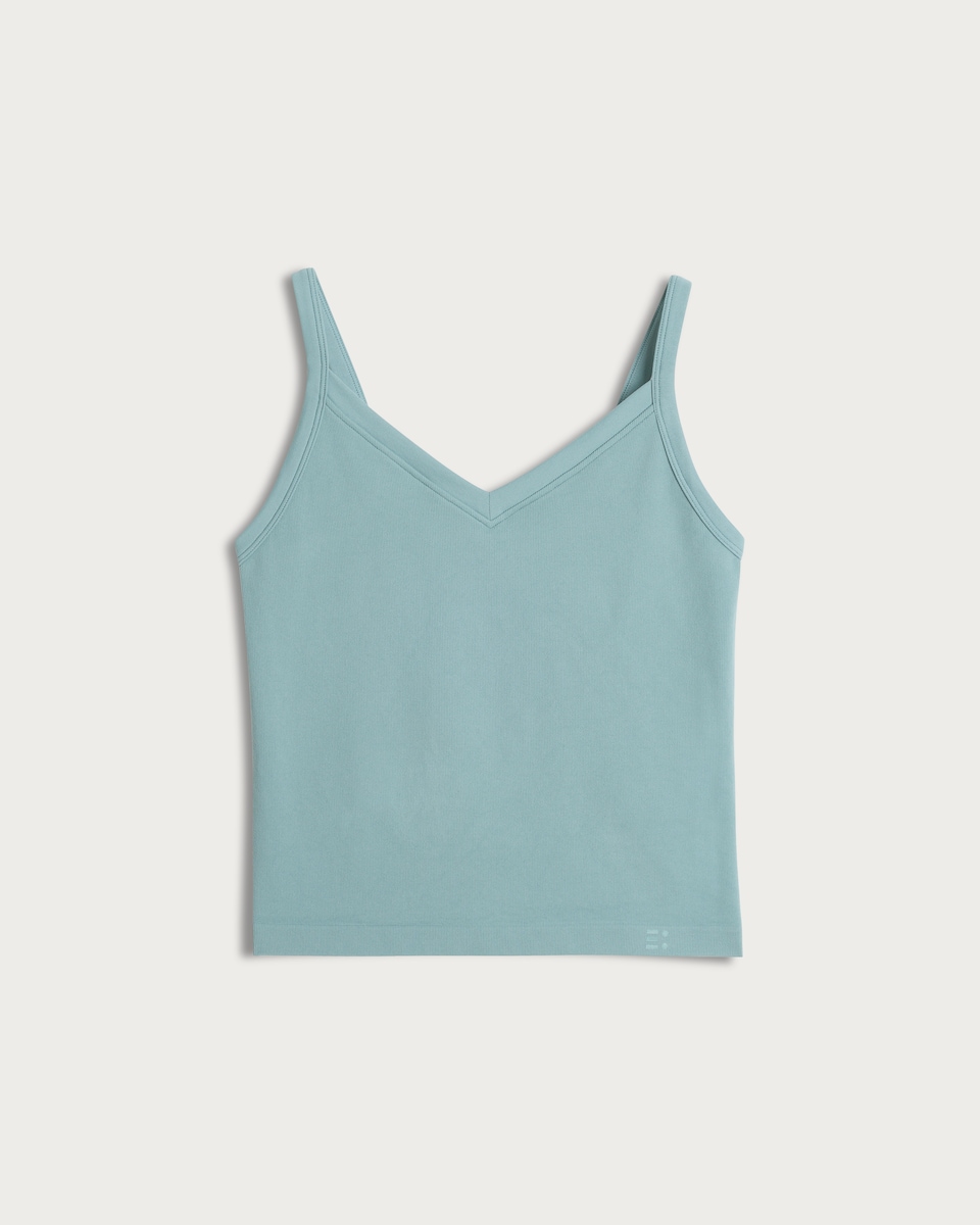 image 1 of F&F Active SEAMLESS V Neck Vest in Green