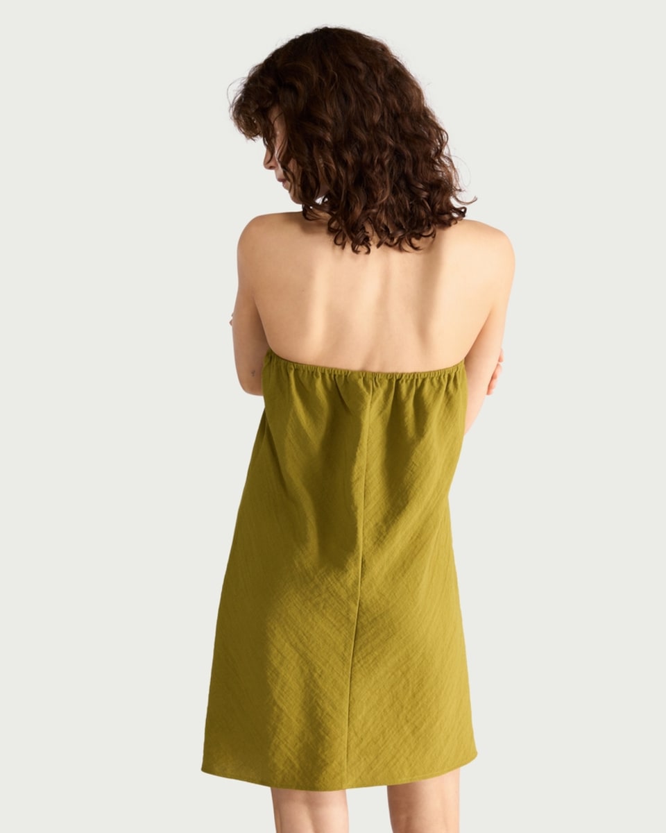 image 1 of The F&F Edit Beaded Halter Neck Mini Dress in Olive