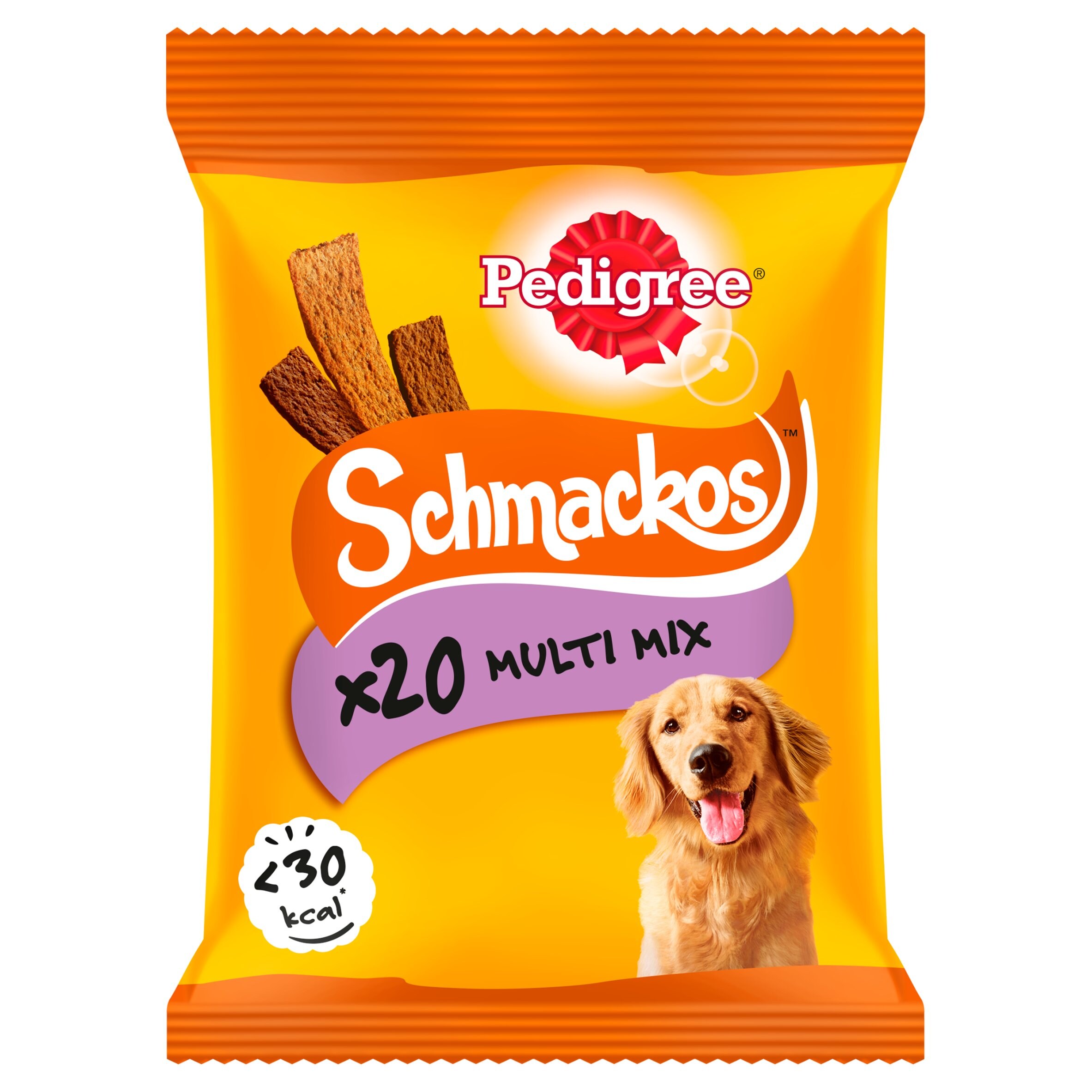 172g Pedigree Schmackos Dog Treats with Beef 20 Stick Pack of 4