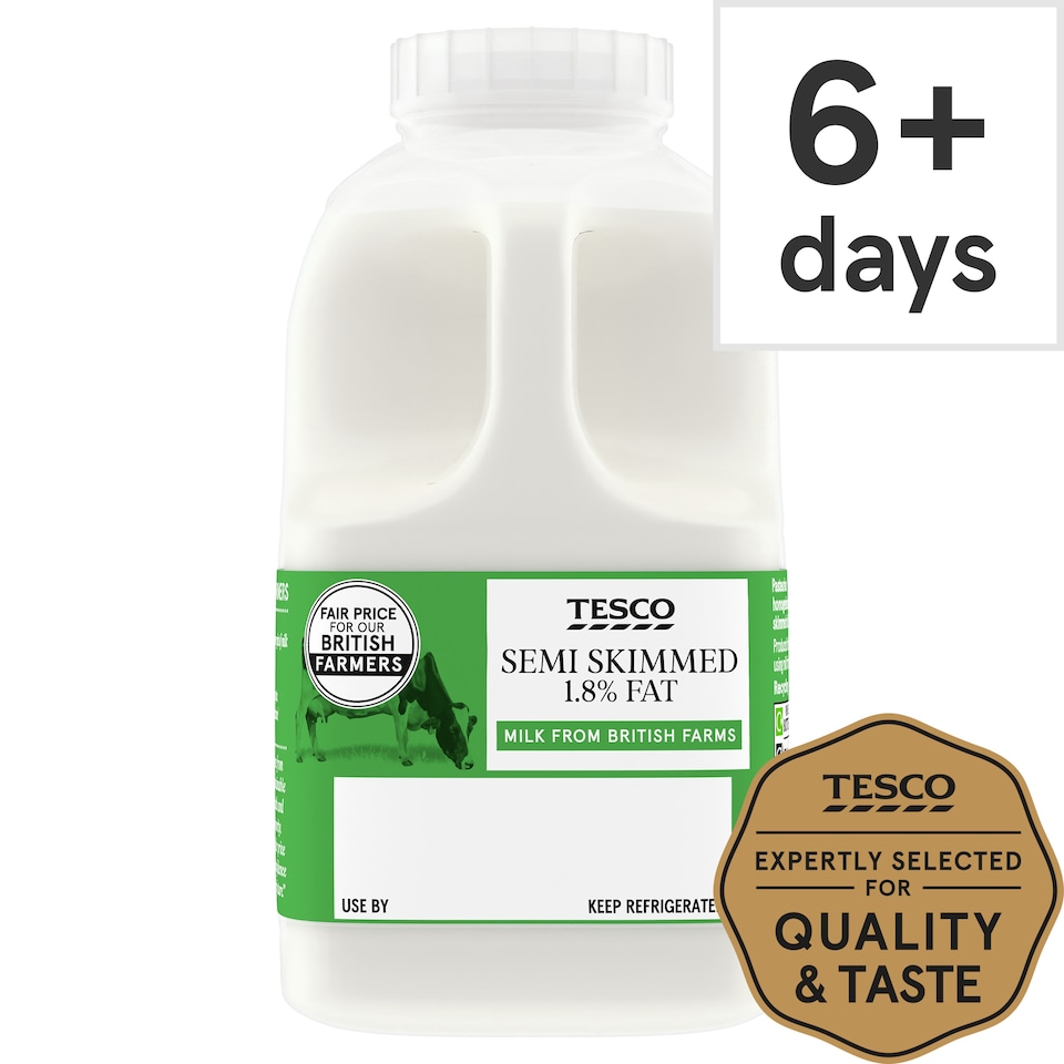 Tesco British Semi Skimmed Milk 568 Ml, 1 Pint
