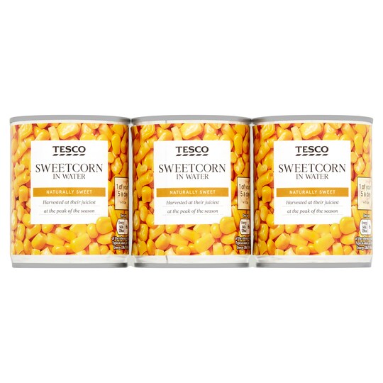 Tesco Naturally Sweet Sweet Corn 3X200g Tesco Groceries