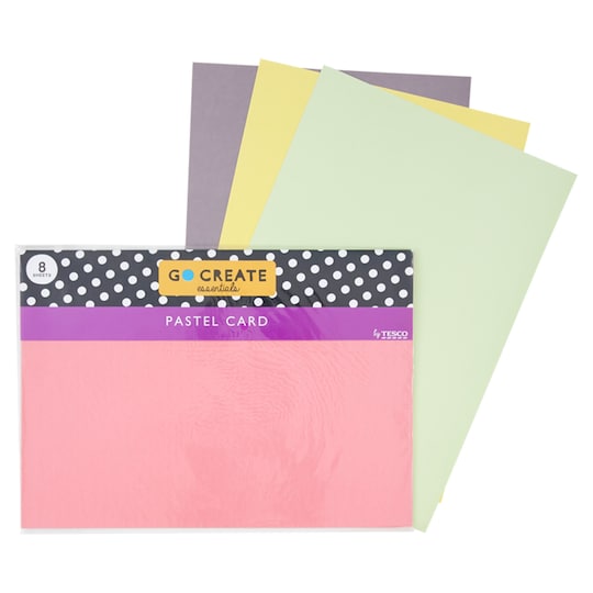 Tesco Pastel Card X8 Sheet Tesco Groceries