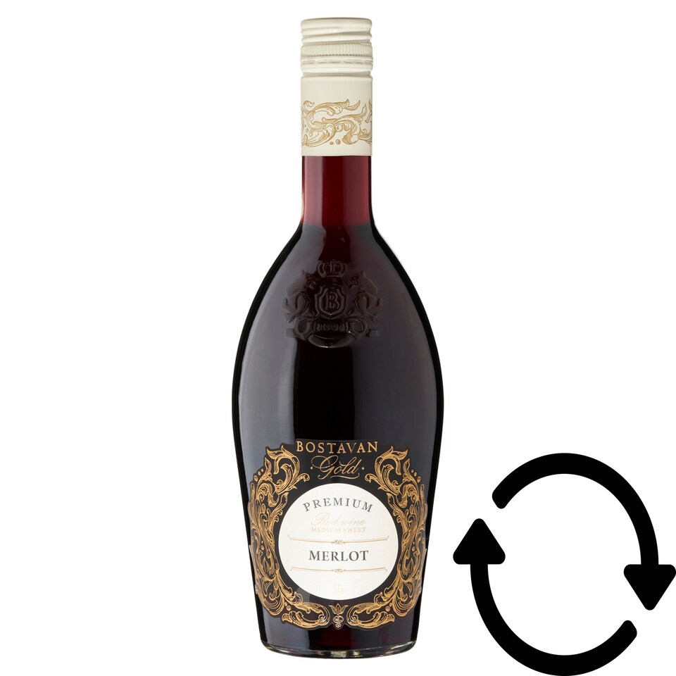 Bostavan Gold Premium Merlot félédes vörösbor 12,5% 0,75 l