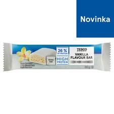 Tesco Proteínová tyčinka s vanilkovou príchuťou v bielej poleve 60 g