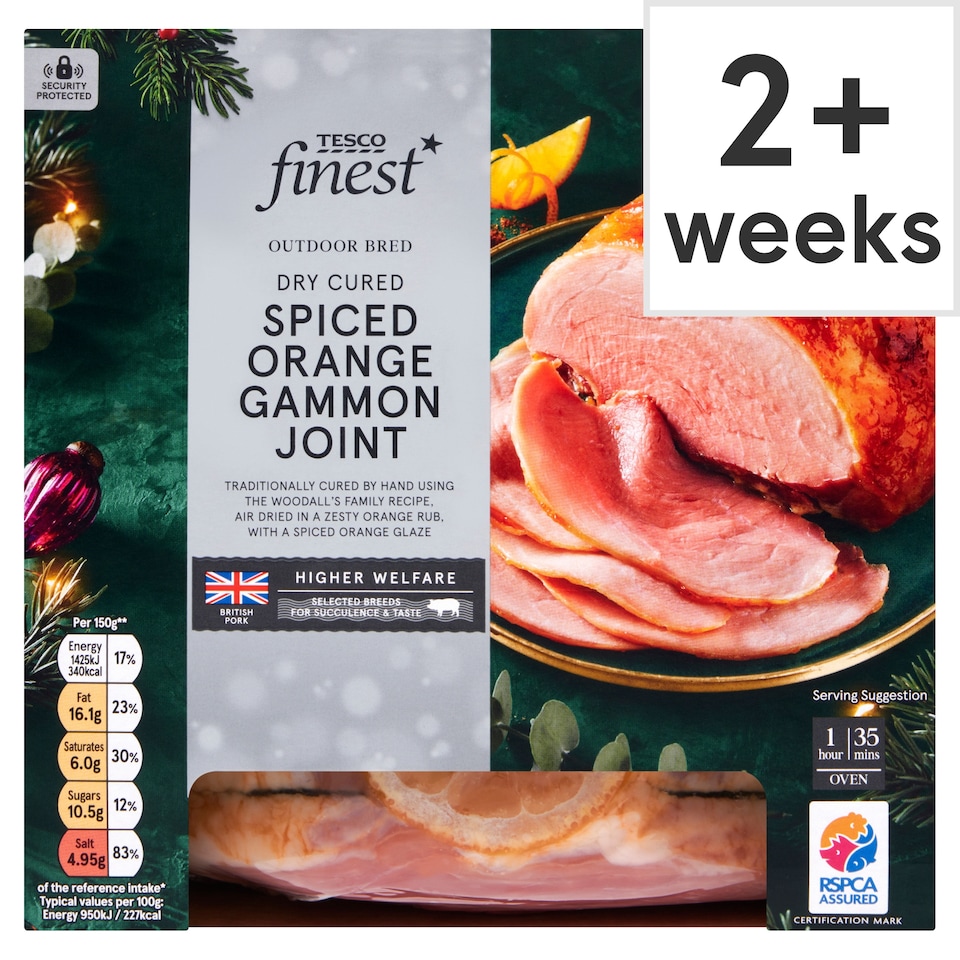 Tesco Finest Dry Cured Gammon Joint with a Spiced Orange Glaze 1kg (Serves 4)