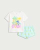 image 1 of Disney Stitch 2-Piece Pure Cotton T-Shirt and Shorts Set in White