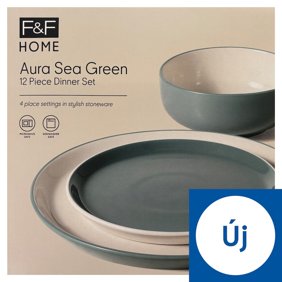 image 1 of F&F Home Aura Sea Green Dinner Set 12 pcs